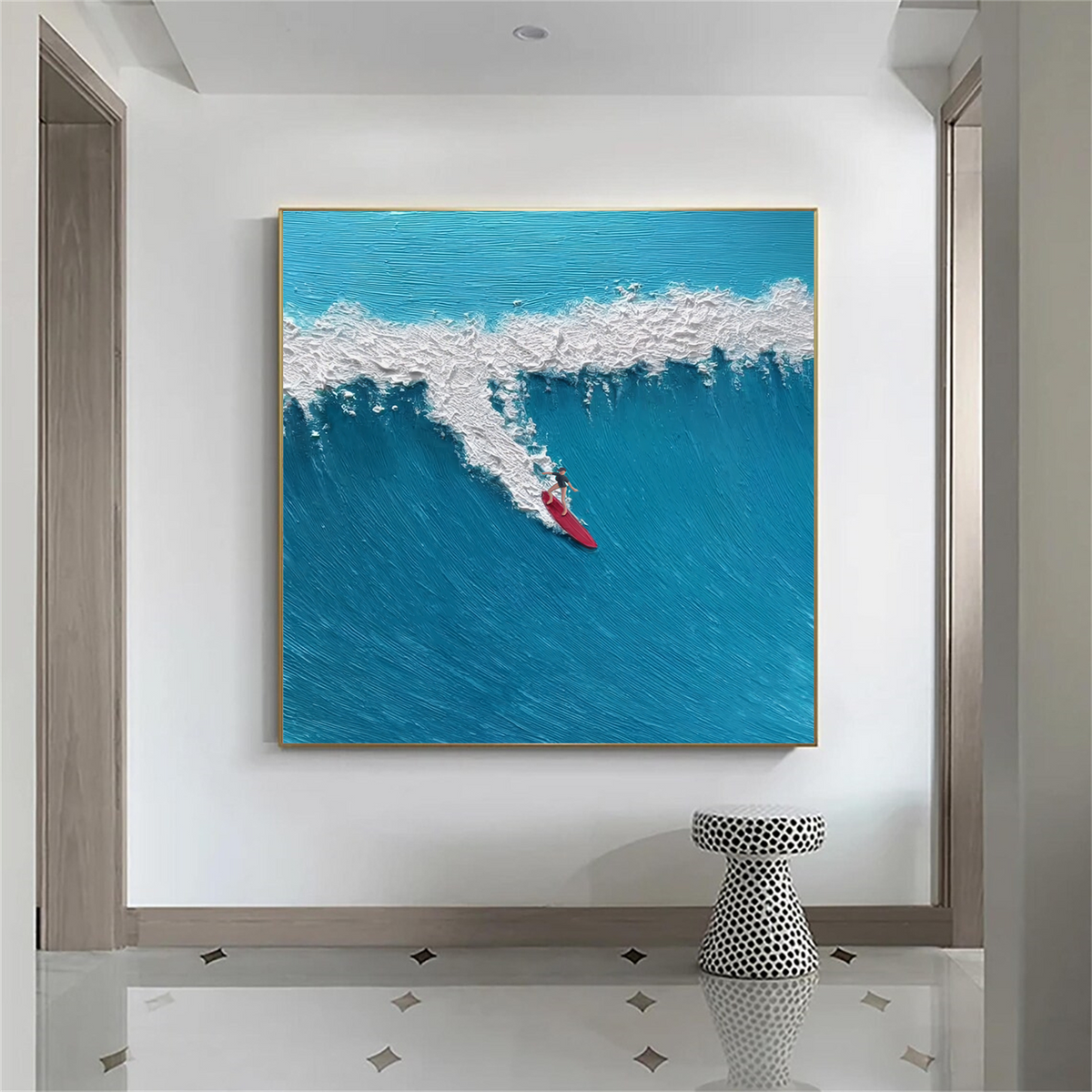 Surfing Sports Texture Canvas Painting #SA024