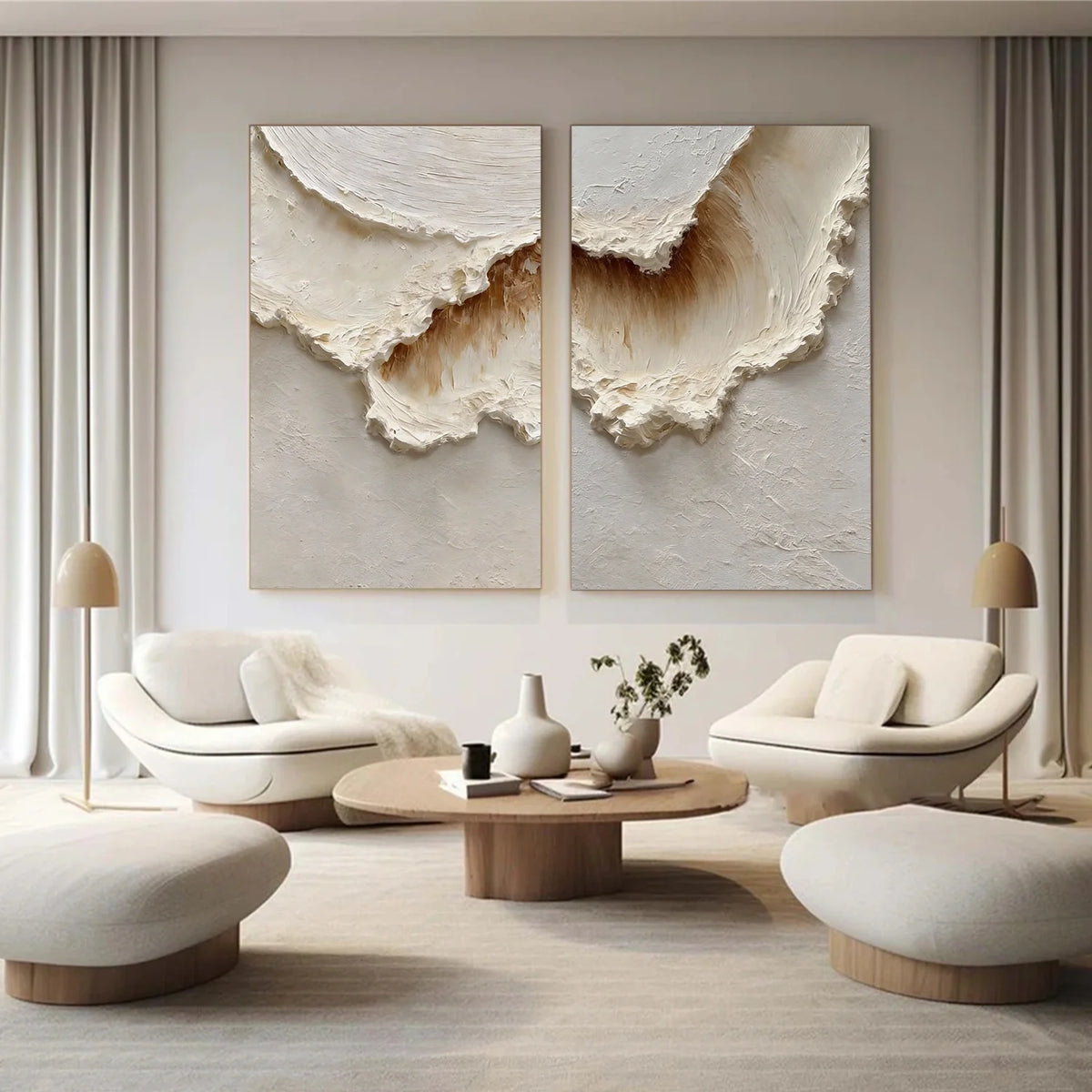 Ocean And Sky Abstract Texture Canvas Art Set of 2 #OS370