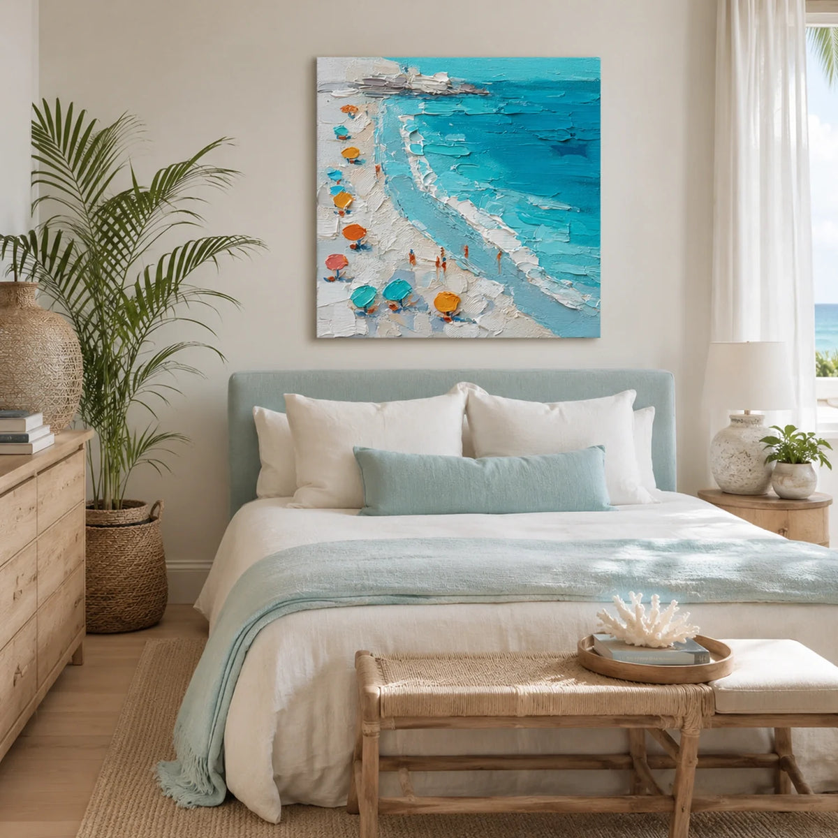 Ocean And Sky Abstract Texture Canvas Art #OS417