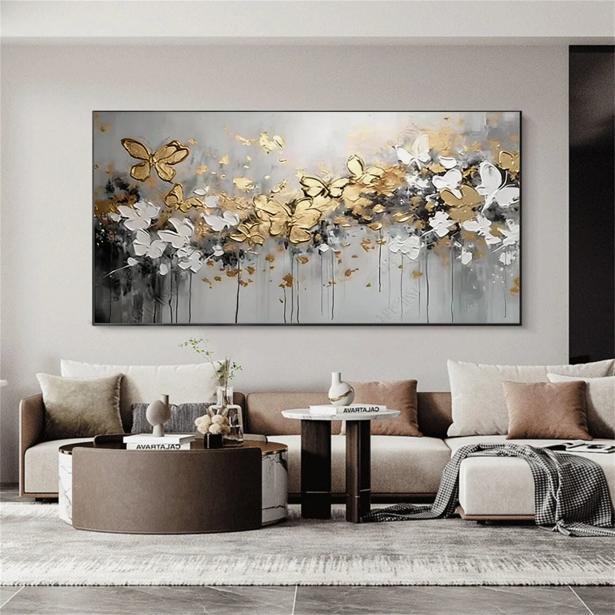 Flower & Tree Abstract Textured Canvas # FT 377