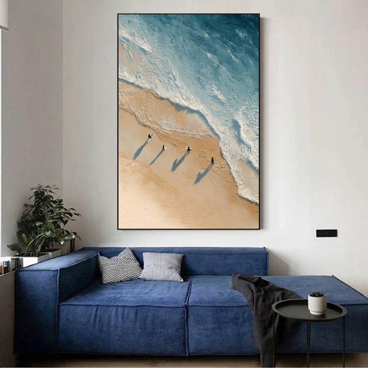 Ocean And Sky Abstract Texture Canvas Art #OS401
