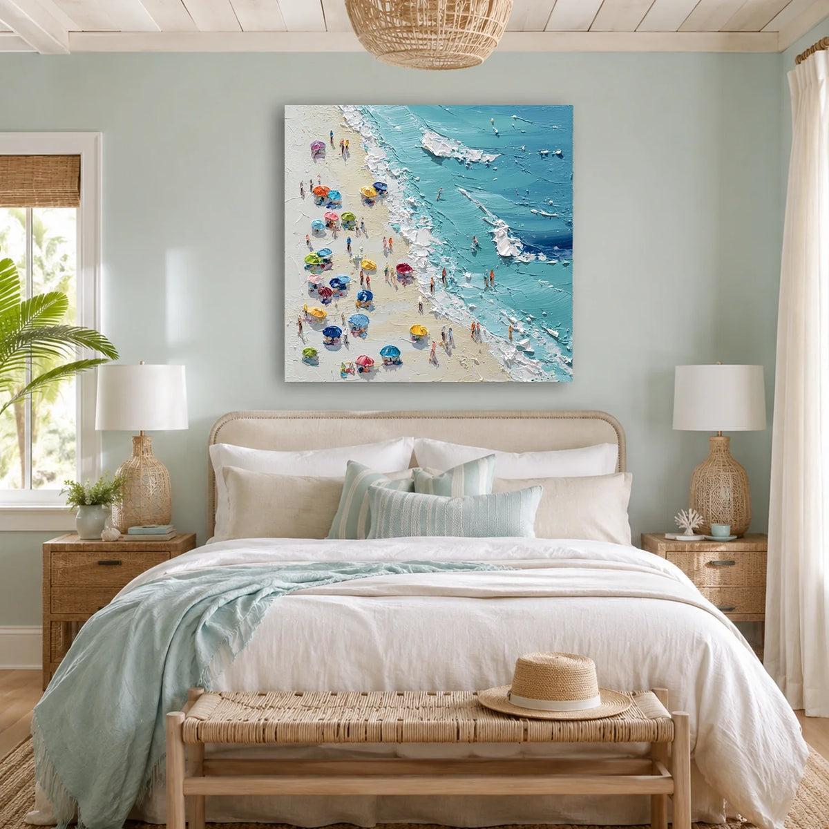 Ocean And Sky Abstract Texture Canvas Art #OS421