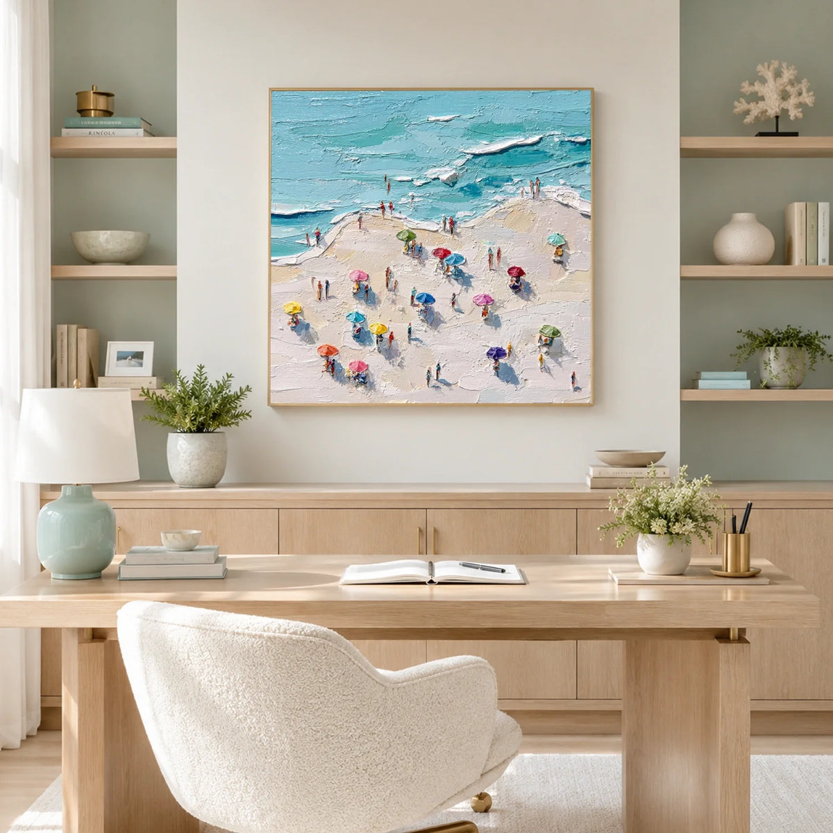 Ocean And Sky Abstract Texture Canvas Art #OS422