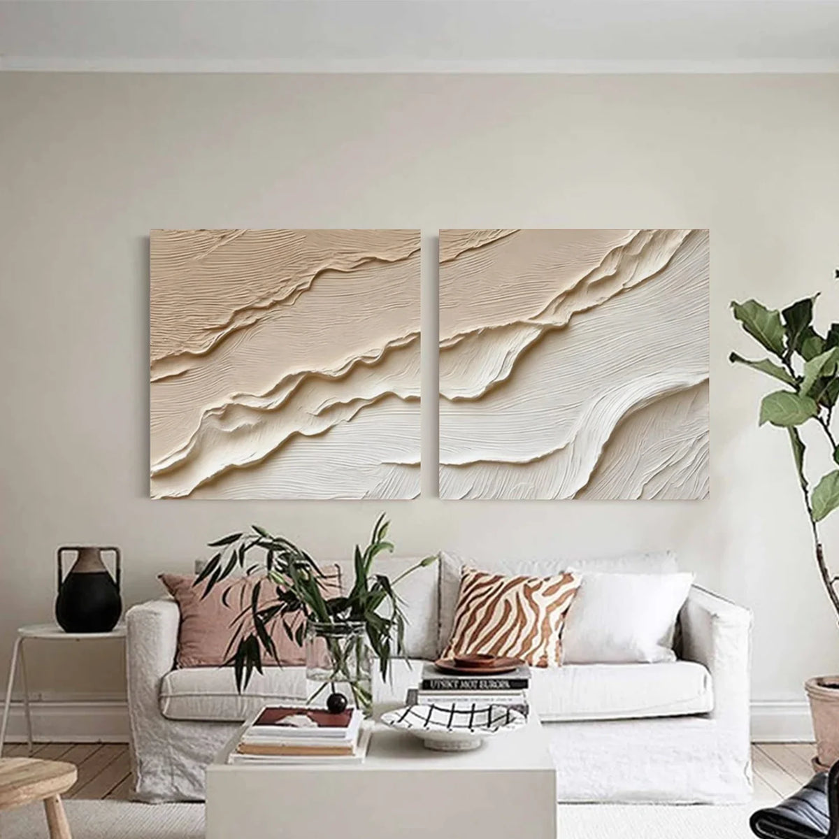 Minimalist Texture Canvas Square Set of 2 # MM411