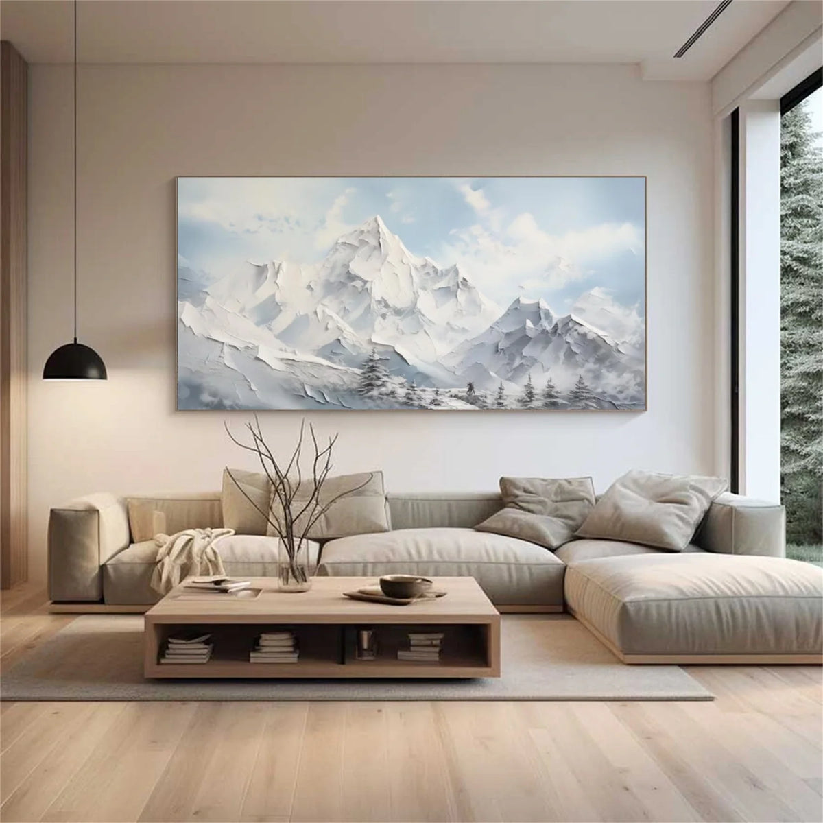 Abstract Mountain Textured Canvas Art #MM328
