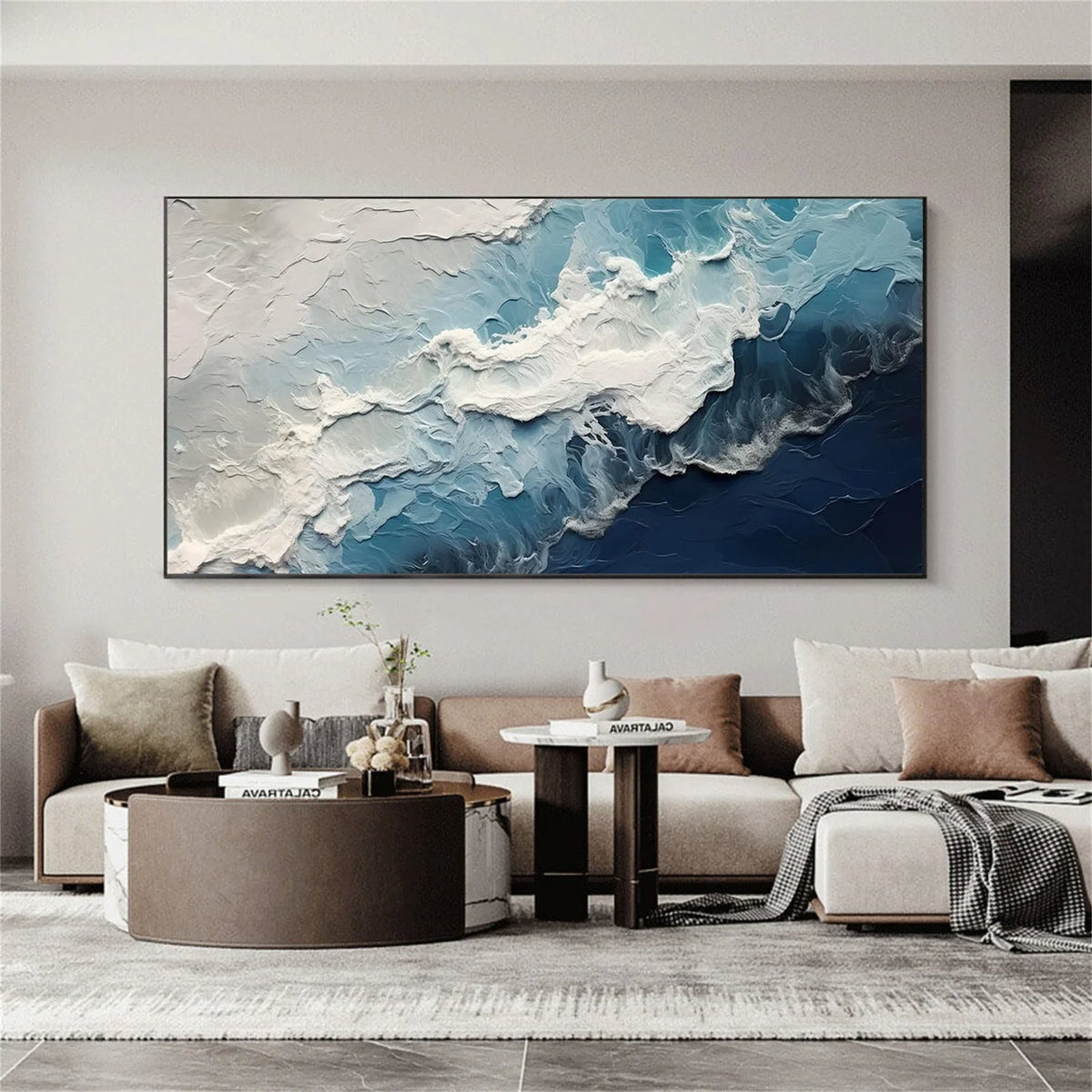 Ocean And Sky Abstract Texture Canvas Art #OS392