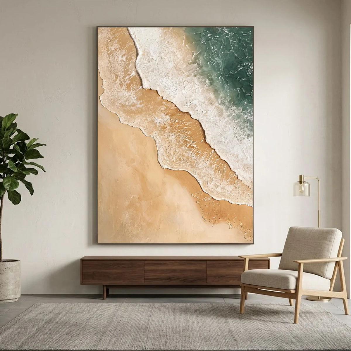 Ocean And Sky Abstract Texture Canvas Art #OS416