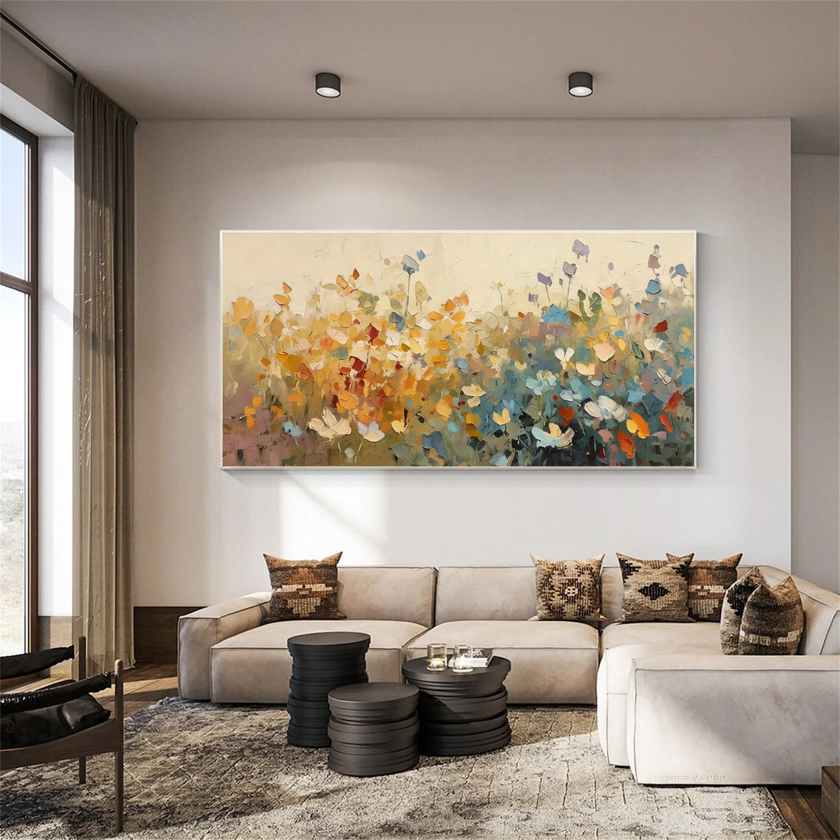 Flower & Tree Abstract Textured Canvas # FT 353