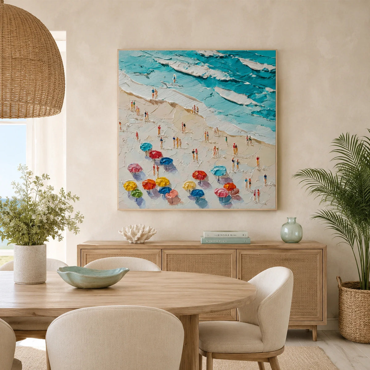 Ocean And Sky Abstract Texture Canvas Art #OS427