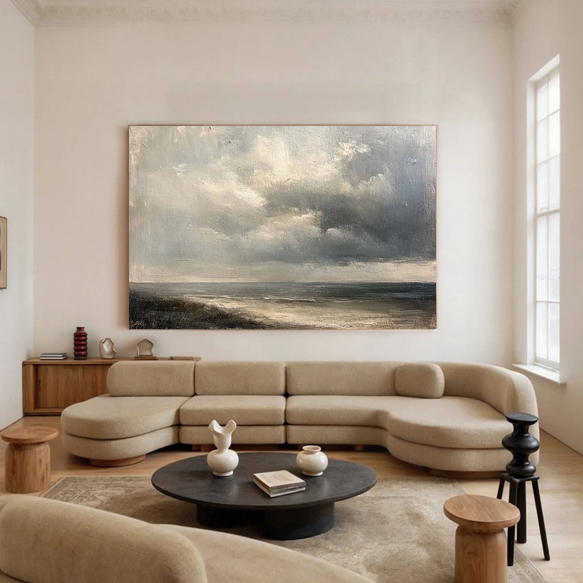 Ocean And Sky Abstract Texture Canvas Art #OS399