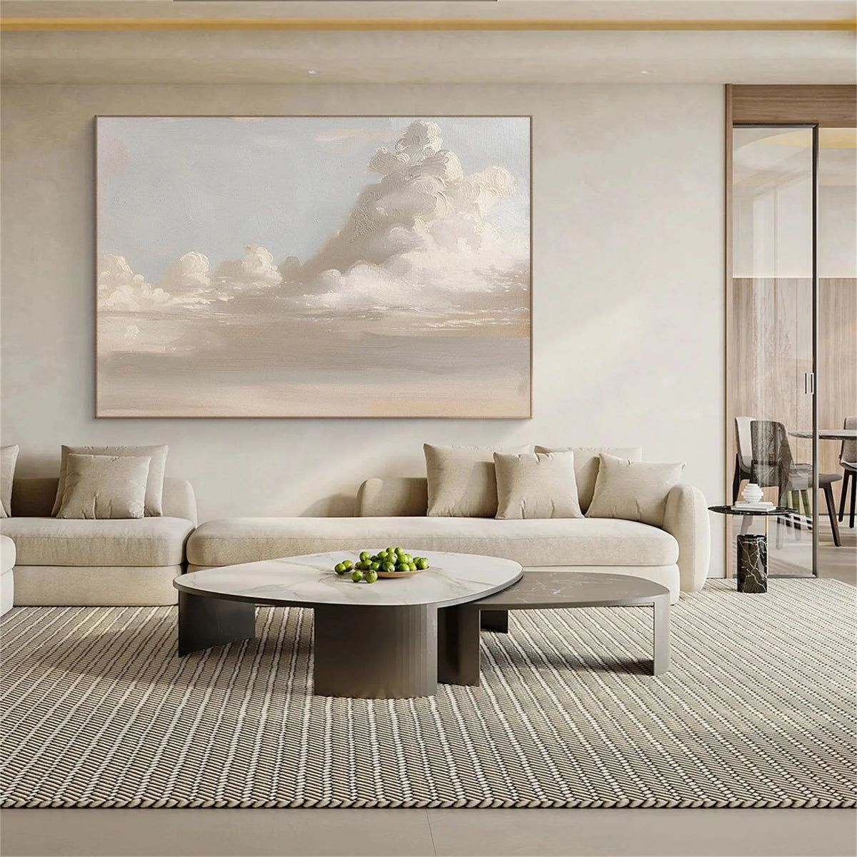 Ocean And Sky Abstract Texture Canvas Art #OS398