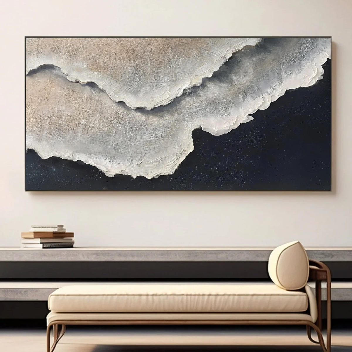 Ocean And Sky Abstract Texture Canvas Art #OS386