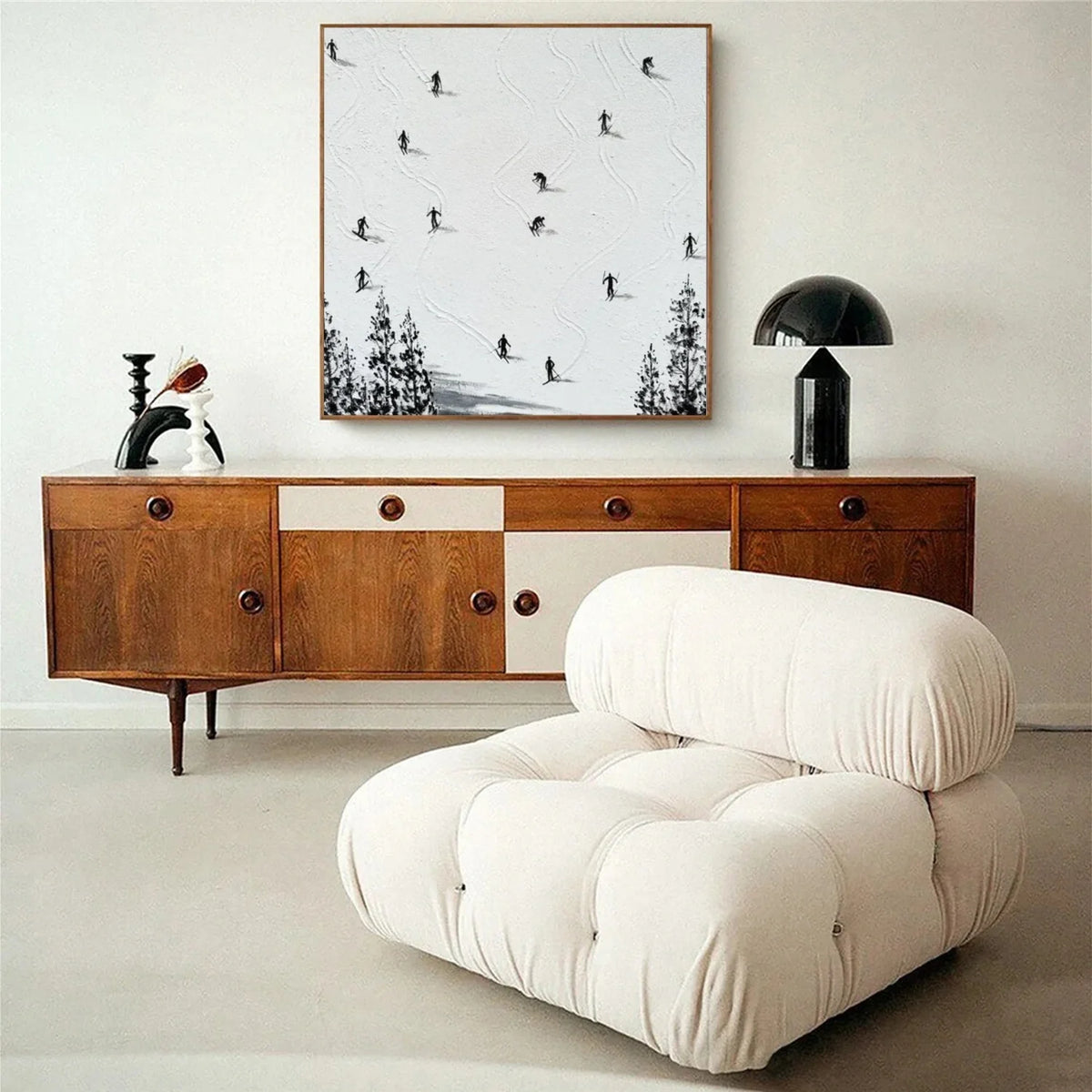 Skiing Sports Art Textured Painting Canvas # SA056