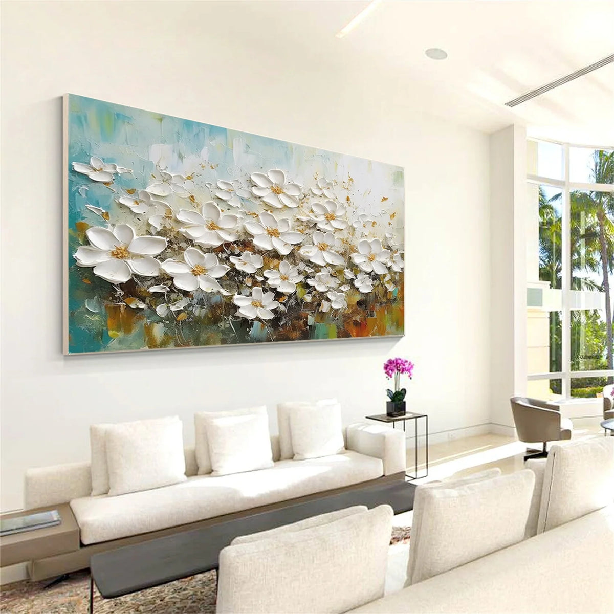 Flower And Tree Abstract Texture Canvas Art #FT 227