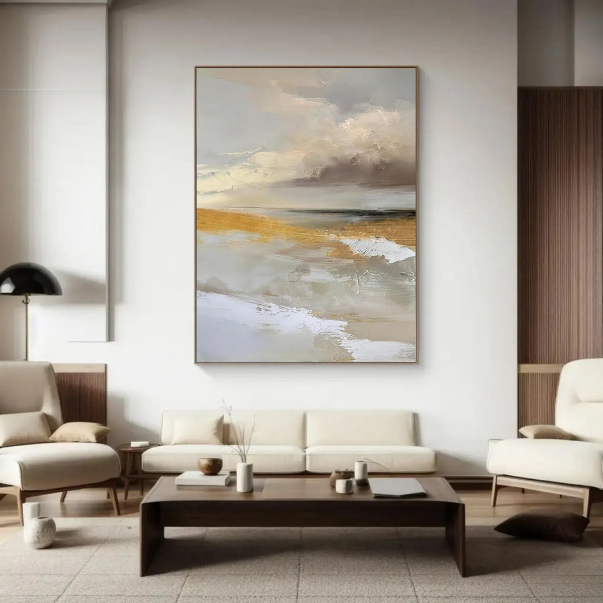 Ocean And Sky Abstract Textured Canvas Art #OS354
