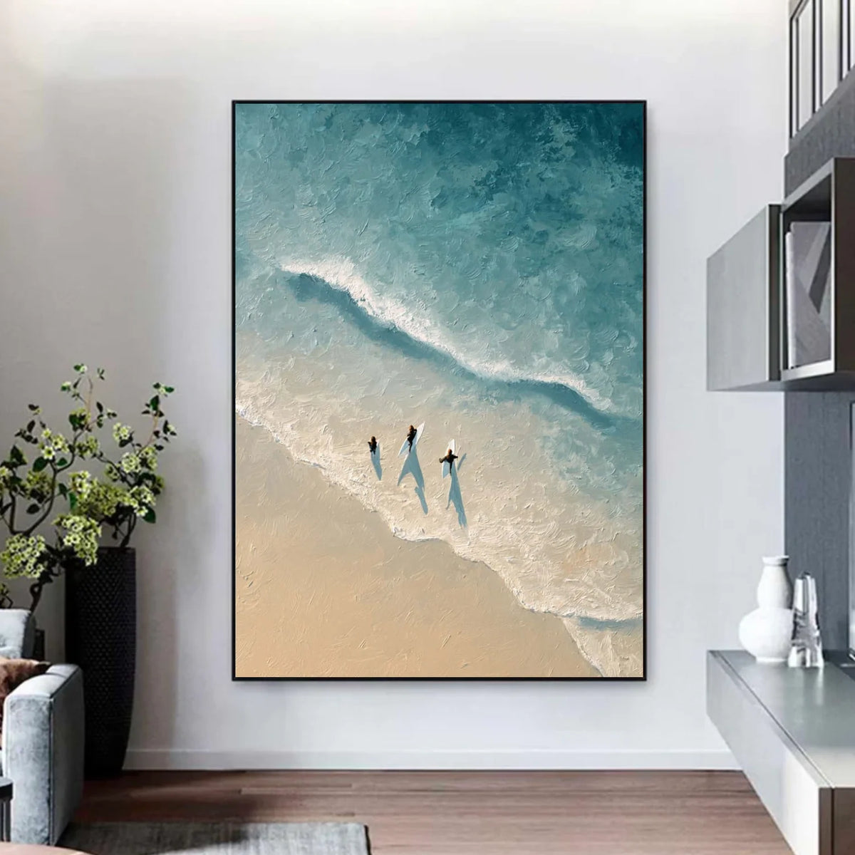 Ocean And Sky Abstract Texture Canvas Art #OS402