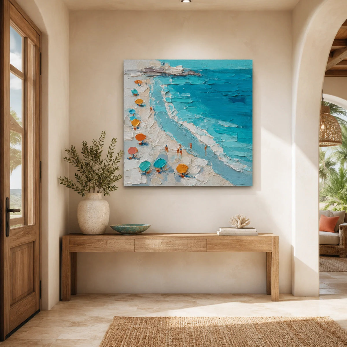 Ocean And Sky Abstract Texture Canvas Art #OS417