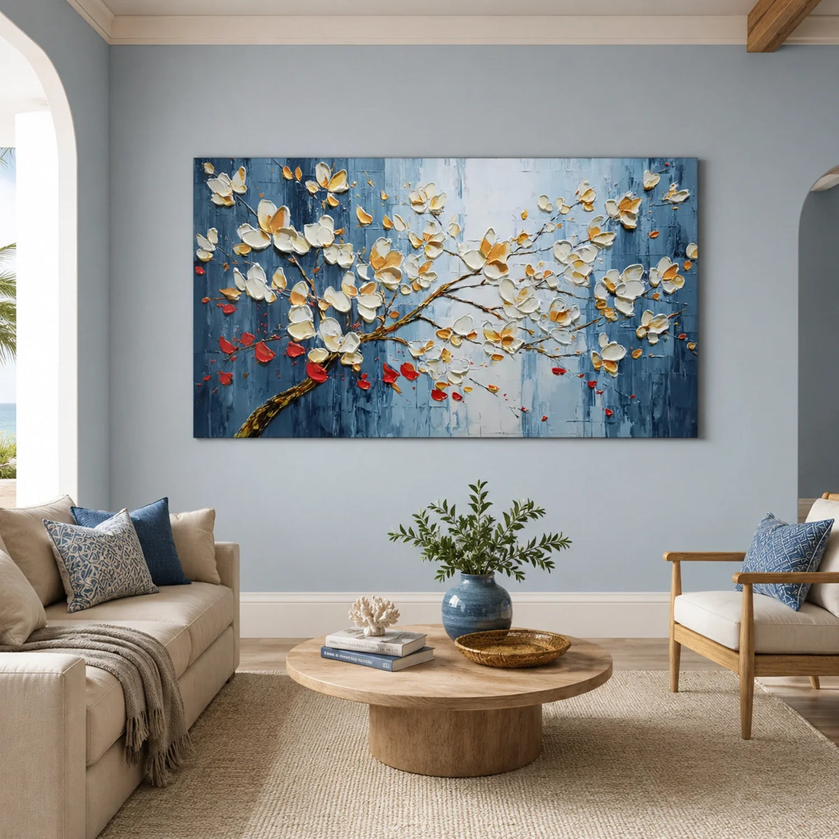 Flower & Tree Abstract Texture Canvas # FT 398