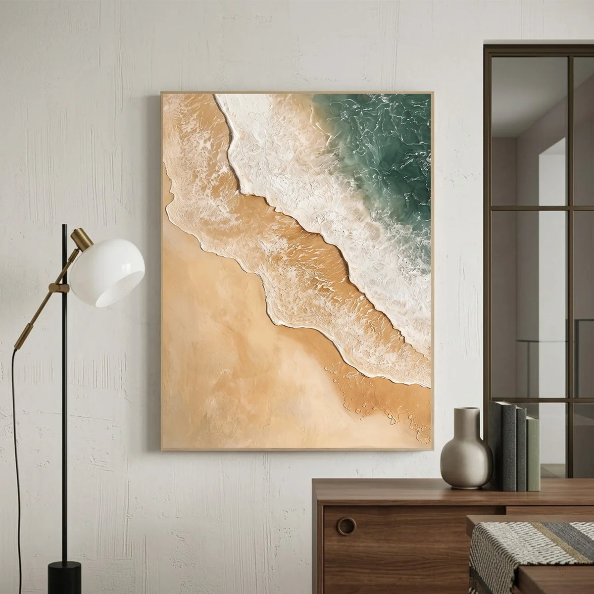Ocean And Sky Abstract Texture Canvas Art #OS416