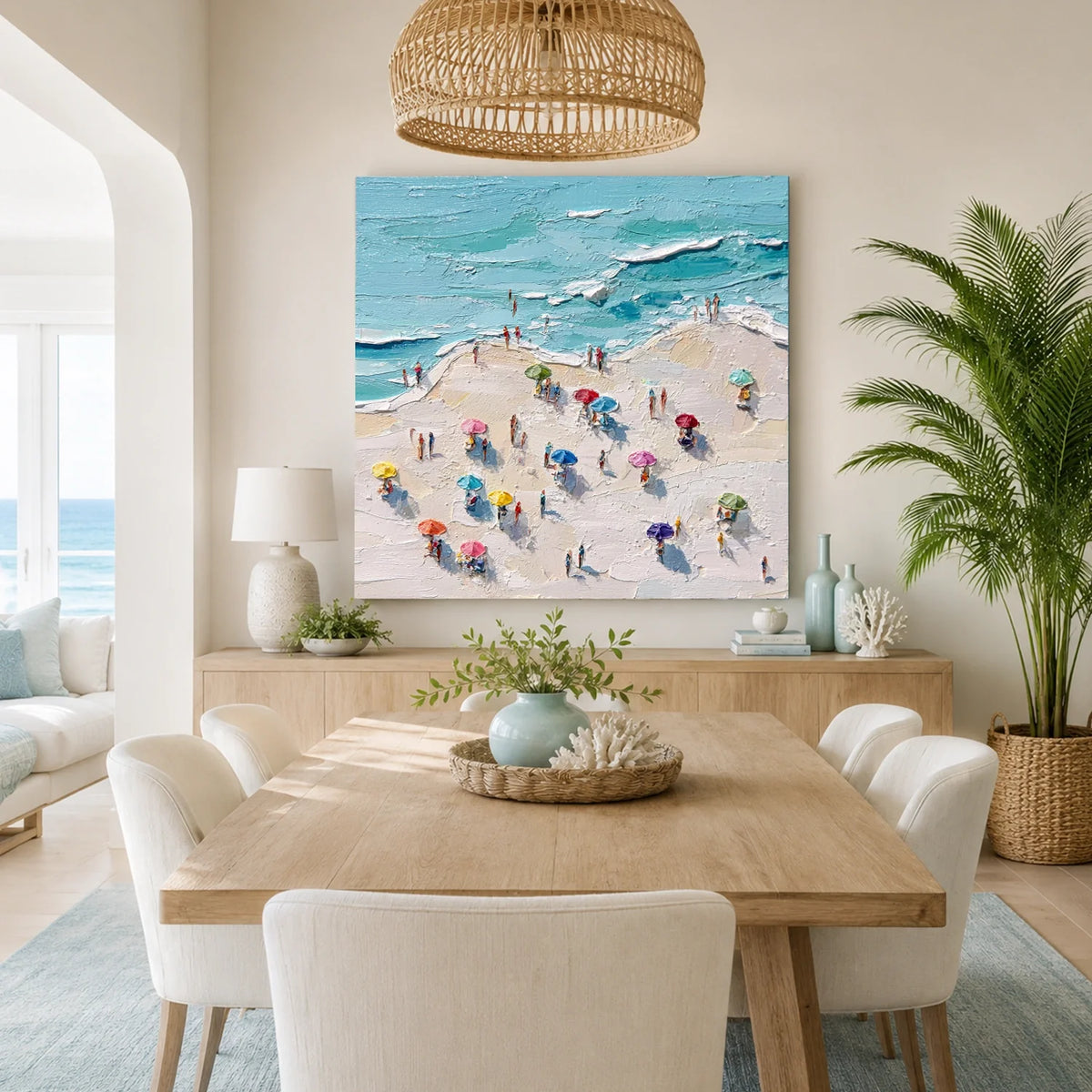 Ocean And Sky Abstract Texture Canvas Art #OS422