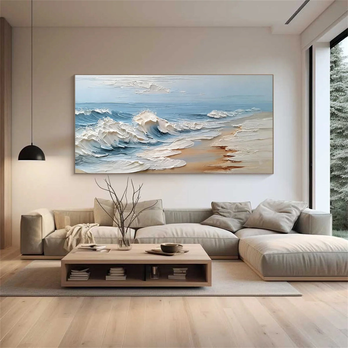 Ocean And Sky Abstract Texture Canvas Art #OS409
