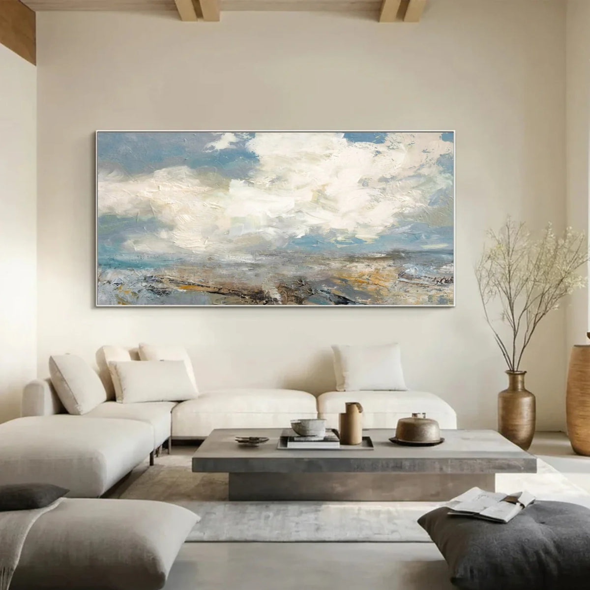 Ocean And Sky Abstract Canvas Art #OS 307