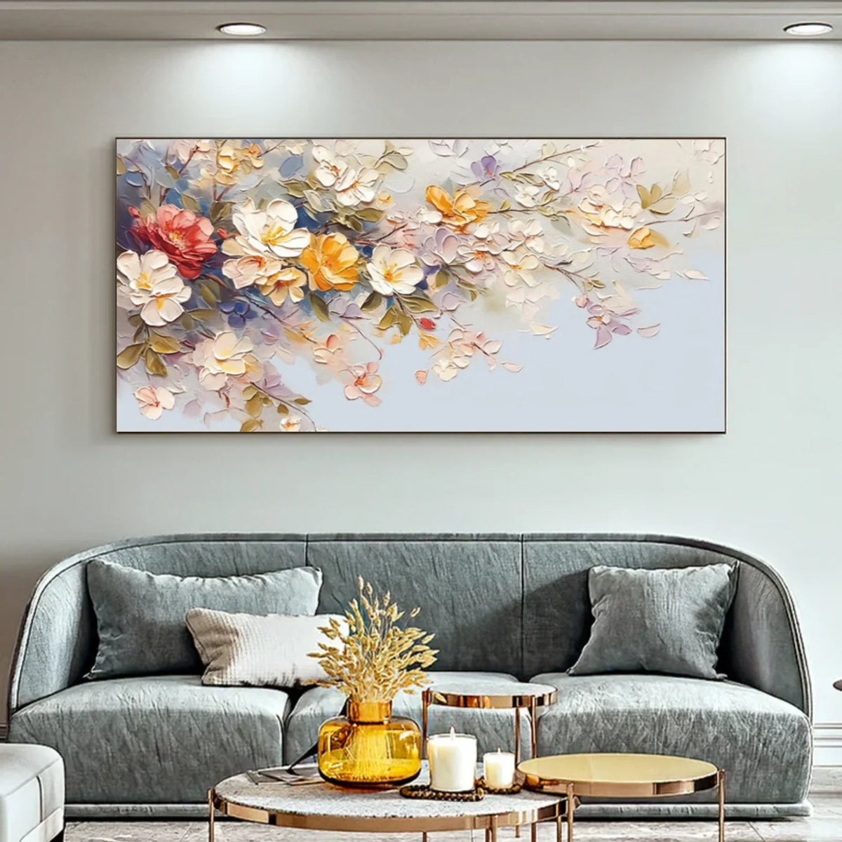 Flower & Tree Abstract Textured Canvas # FT 358