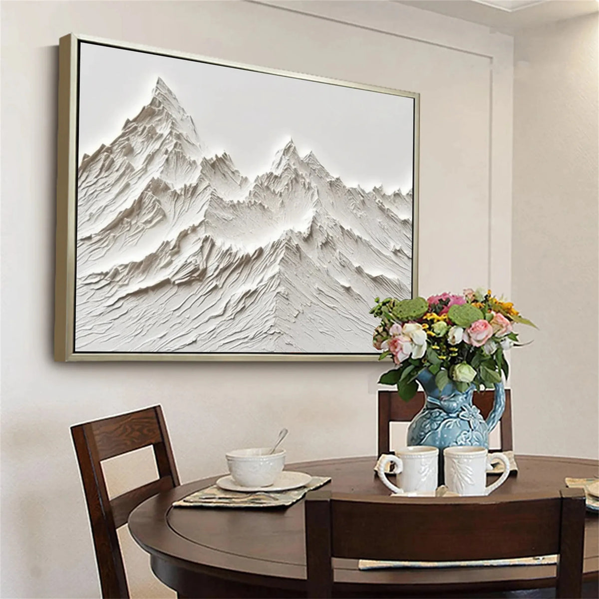 White Minimalist Textured Painting Canvas #MM239