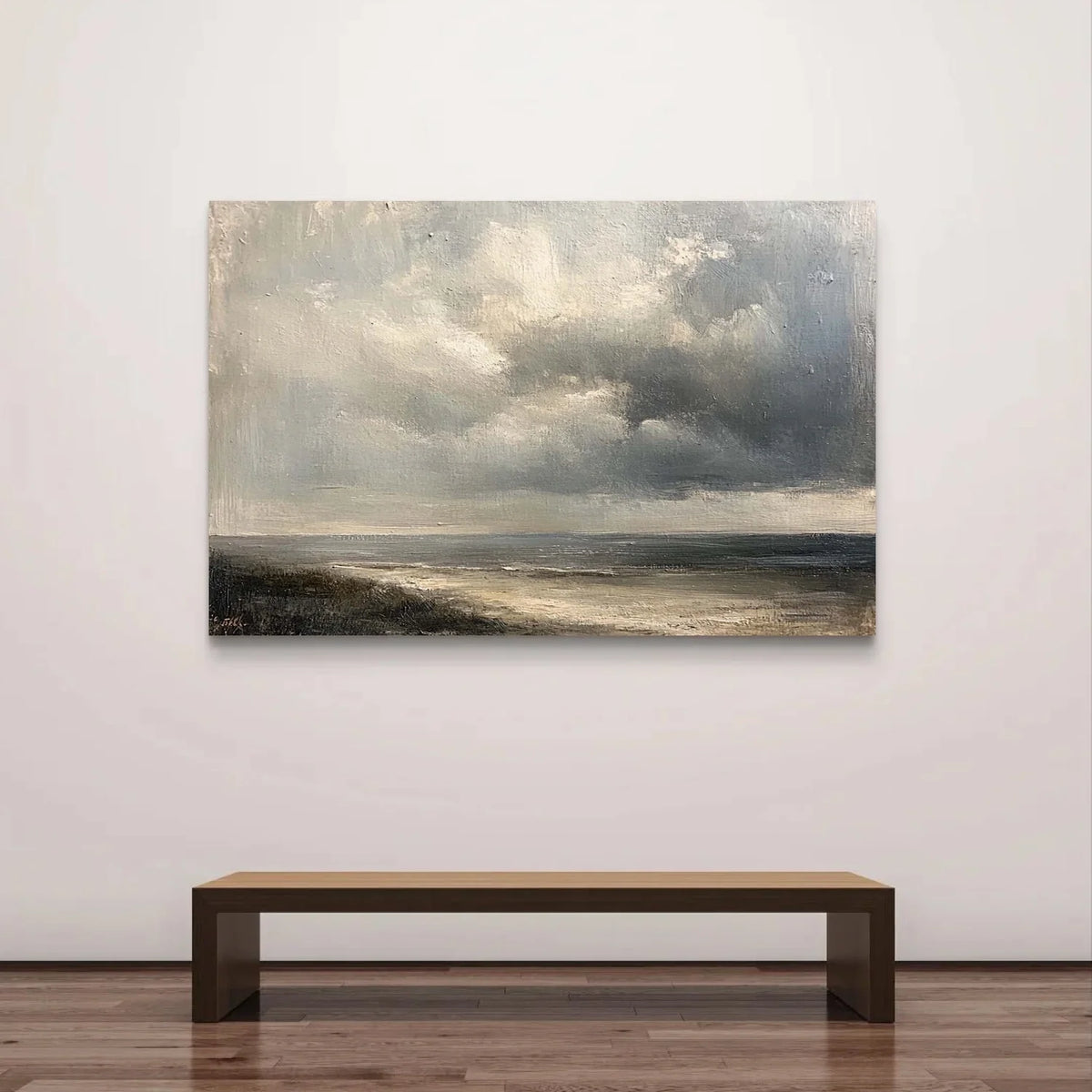 Ocean And Sky Abstract Texture Canvas Art #OS399