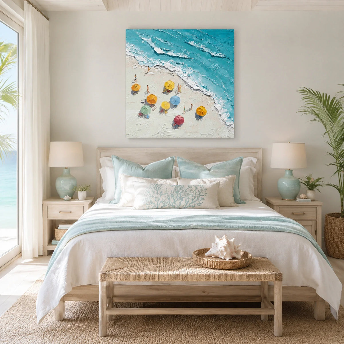 Ocean And Sky Abstract Texture Canvas Art #OS418