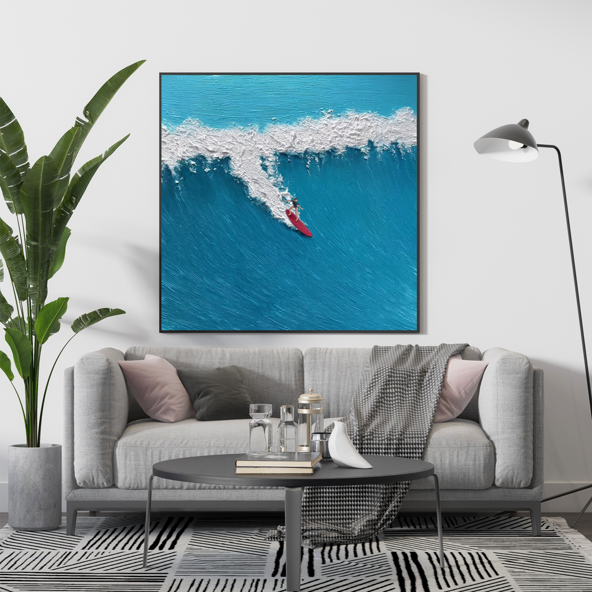 Surfing Sports Texture Canvas Painting #SA024