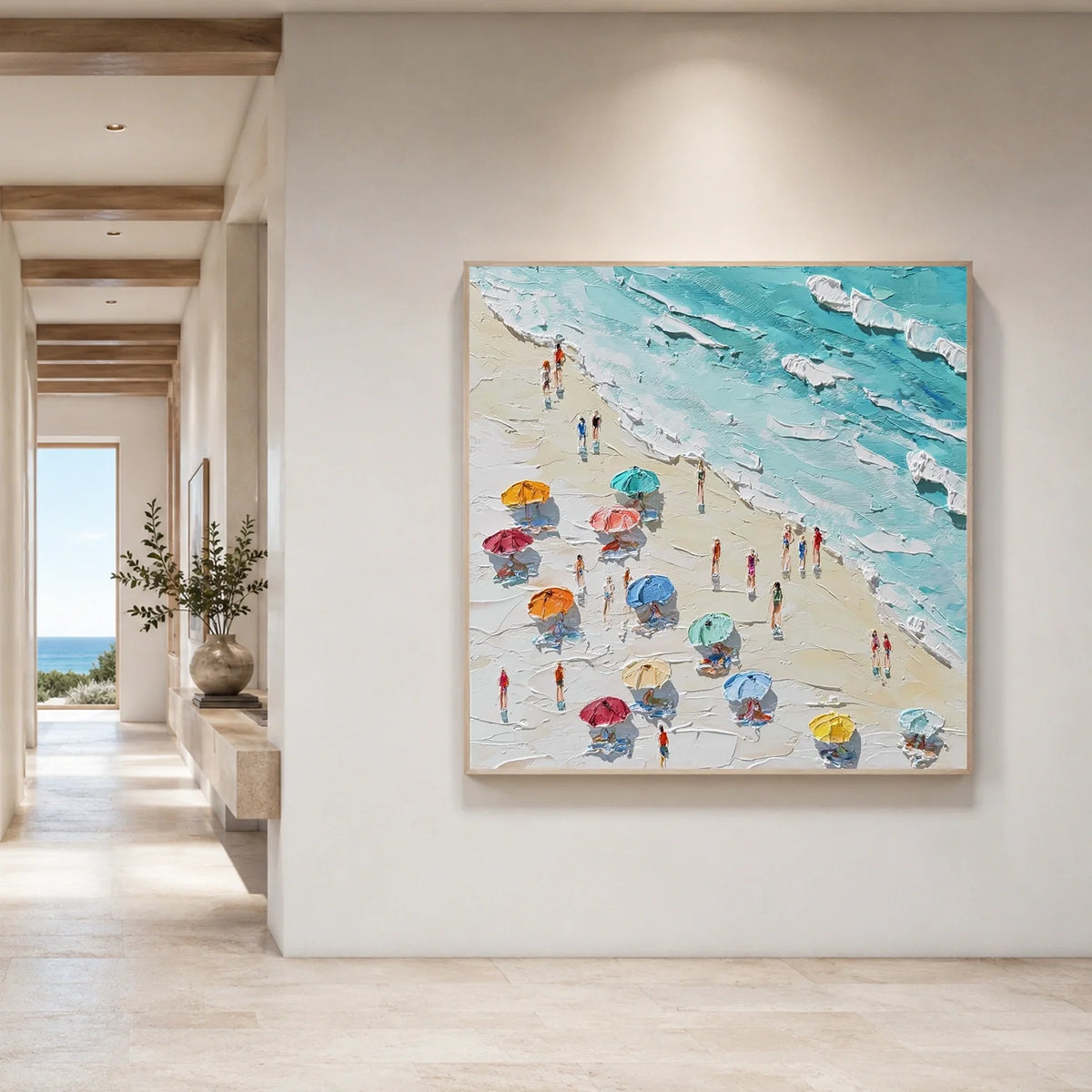 Ocean And Sky Abstract Texture Canvas Art #OS428