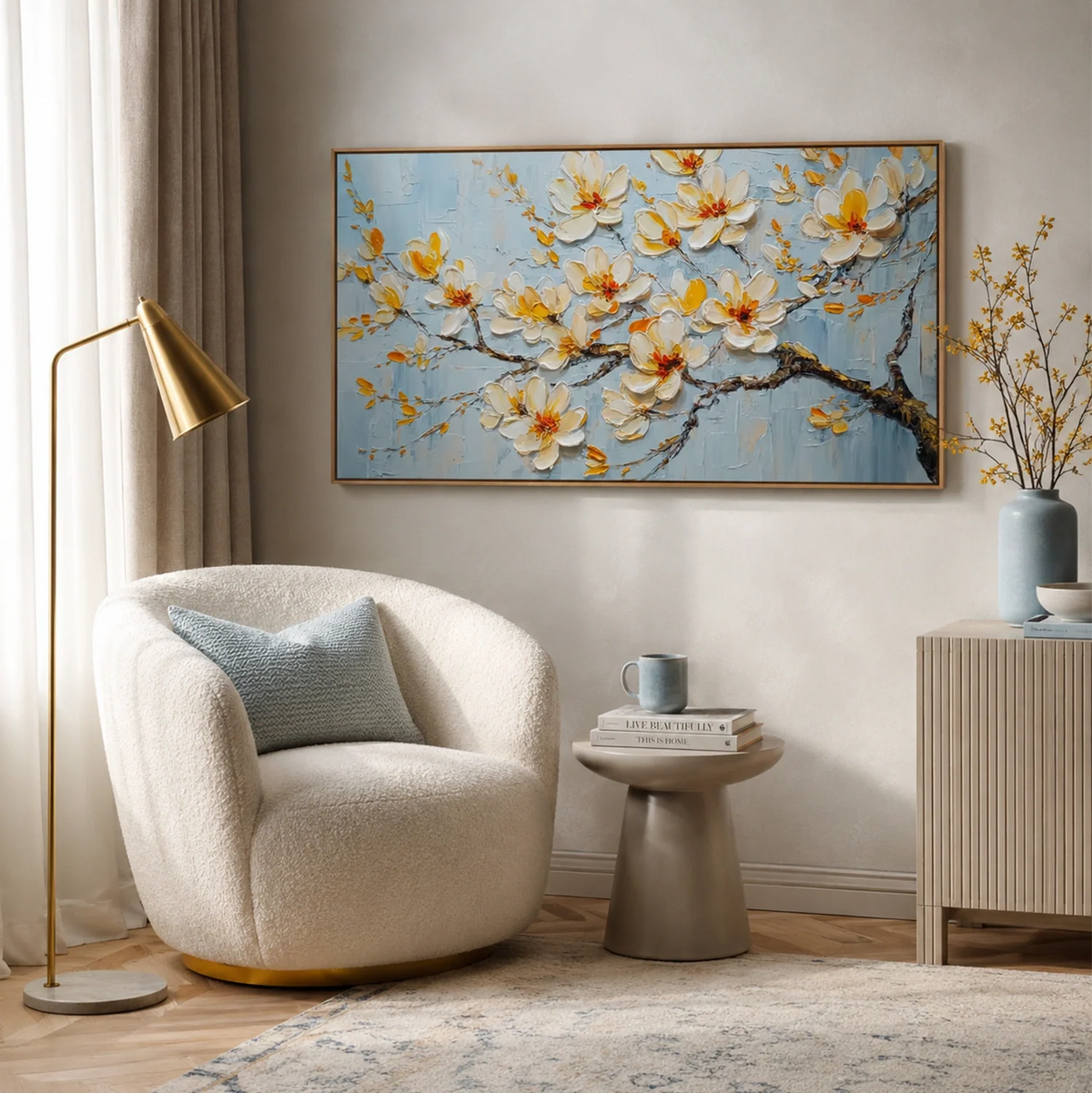 Flower & Tree Abstract Texture Canvas # FT 390