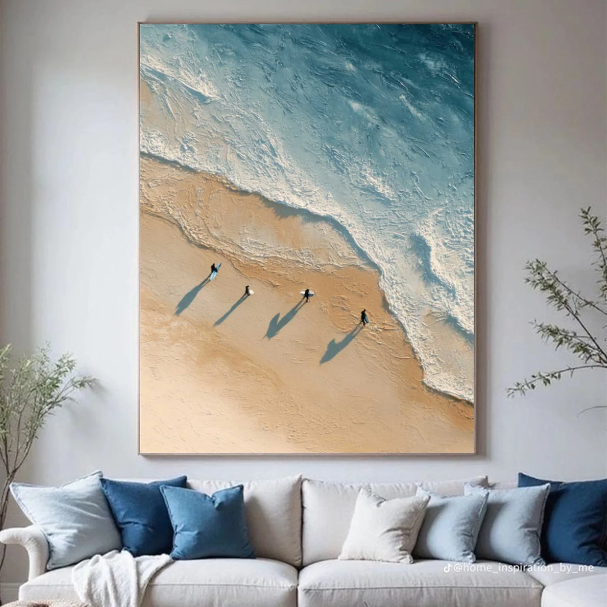 Ocean And Sky Abstract Texture Canvas Art #OS401
