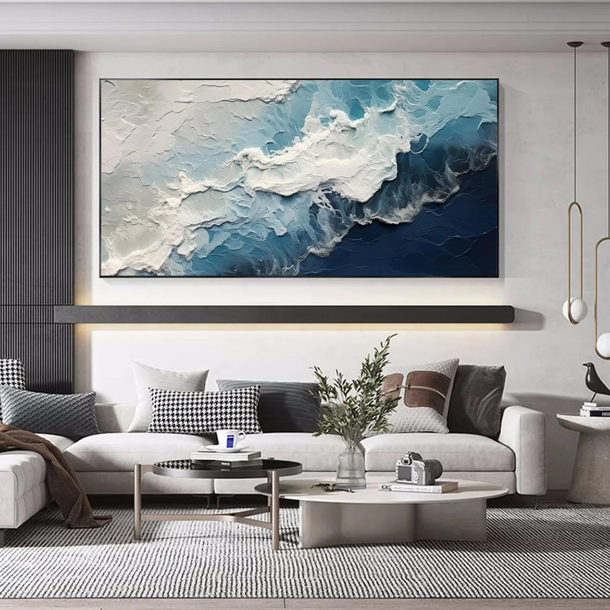 Ocean And Sky Abstract Texture Canvas Art #OS392
