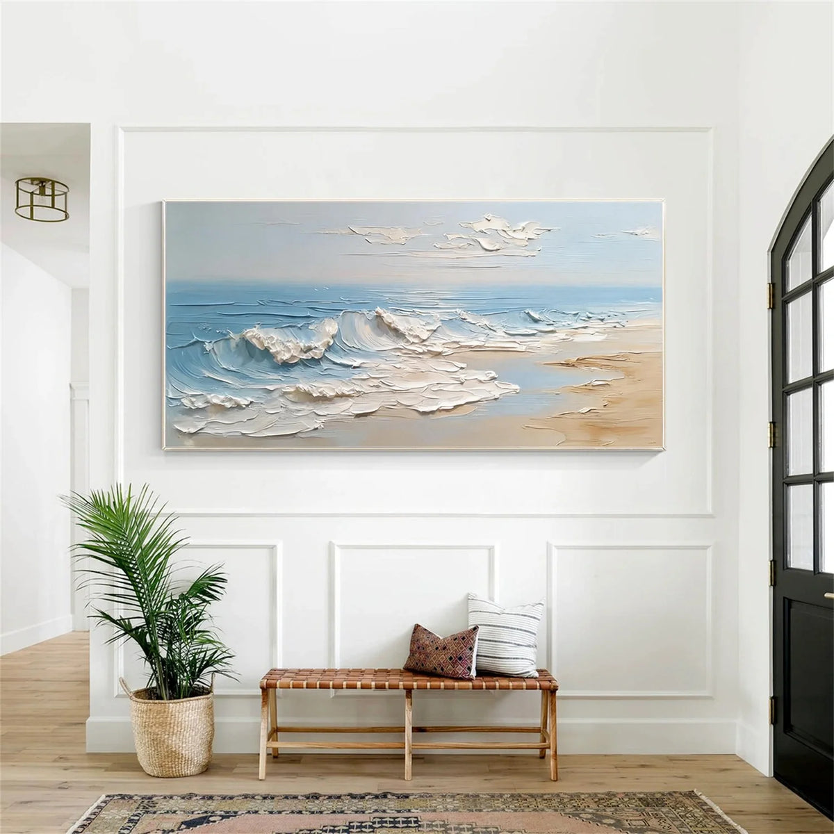 Ocean And Sky Abstract Texture Canvas Art #OS408