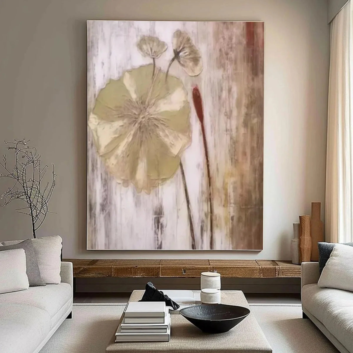 Flower & Tree Abstract Texture Canvas Art #FT 248