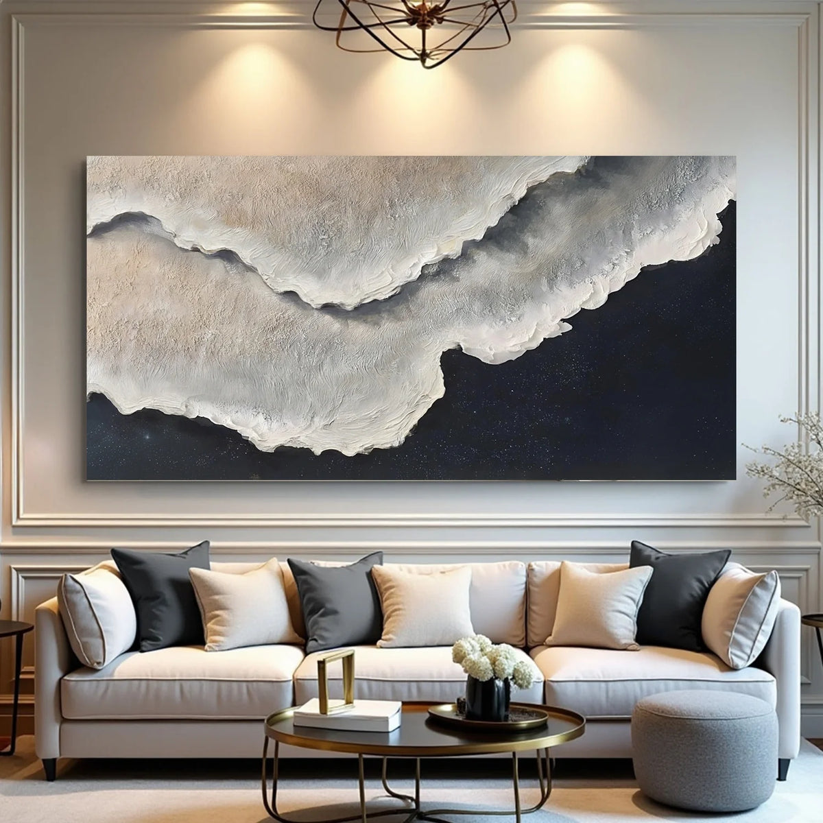 Ocean And Sky Abstract Texture Canvas Art #OS386