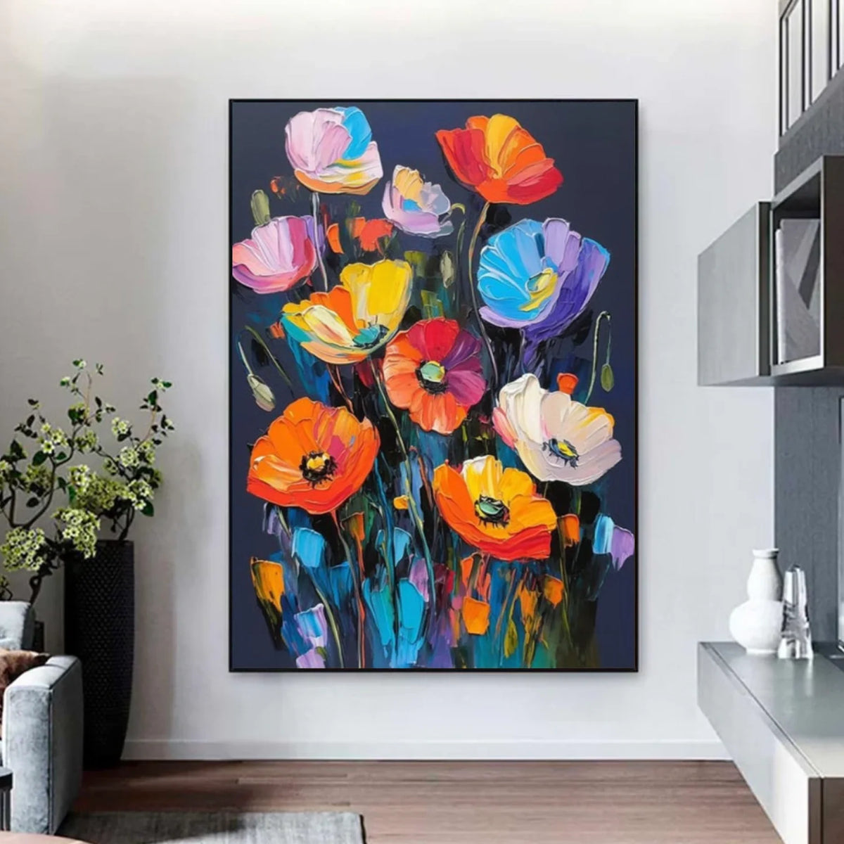 Flower & Tree Abstract Textured Canvas # FT 359