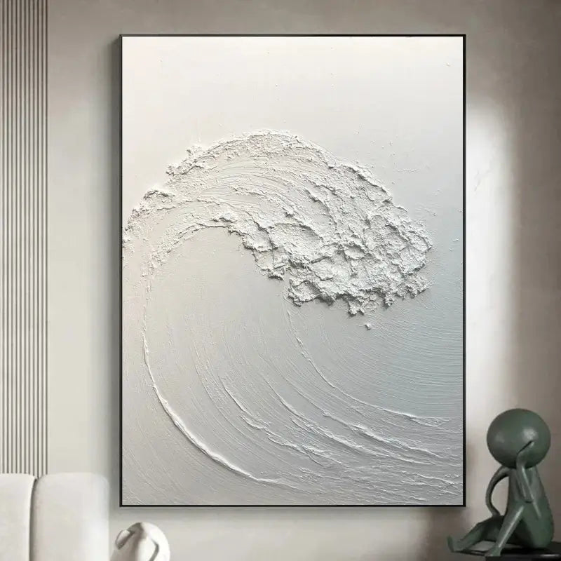 White Minimalist Textured Painting Canvas #MM039