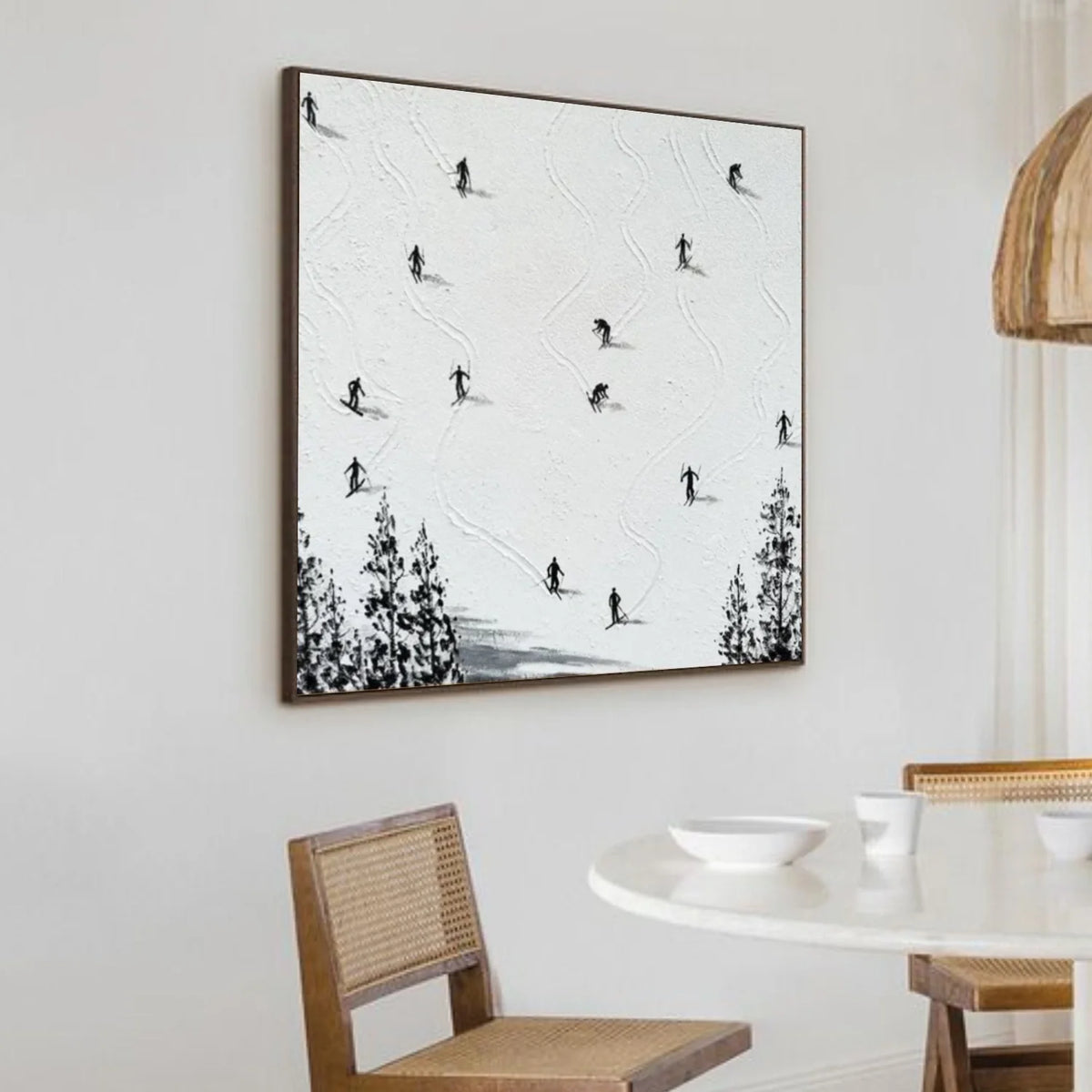 Skiing Sports Art Textured Painting Canvas # SA056