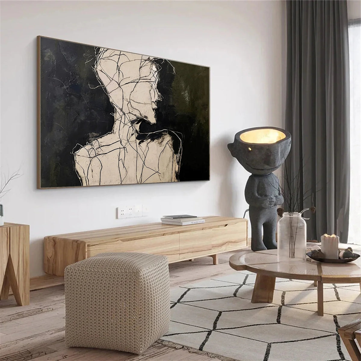Abstract Portrait Textured Wall Art #PT 063