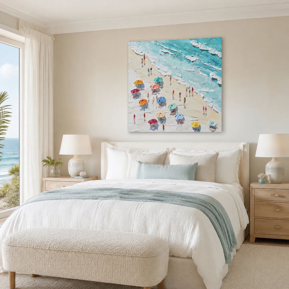 Ocean And Sky Abstract Texture Canvas Art #OS428