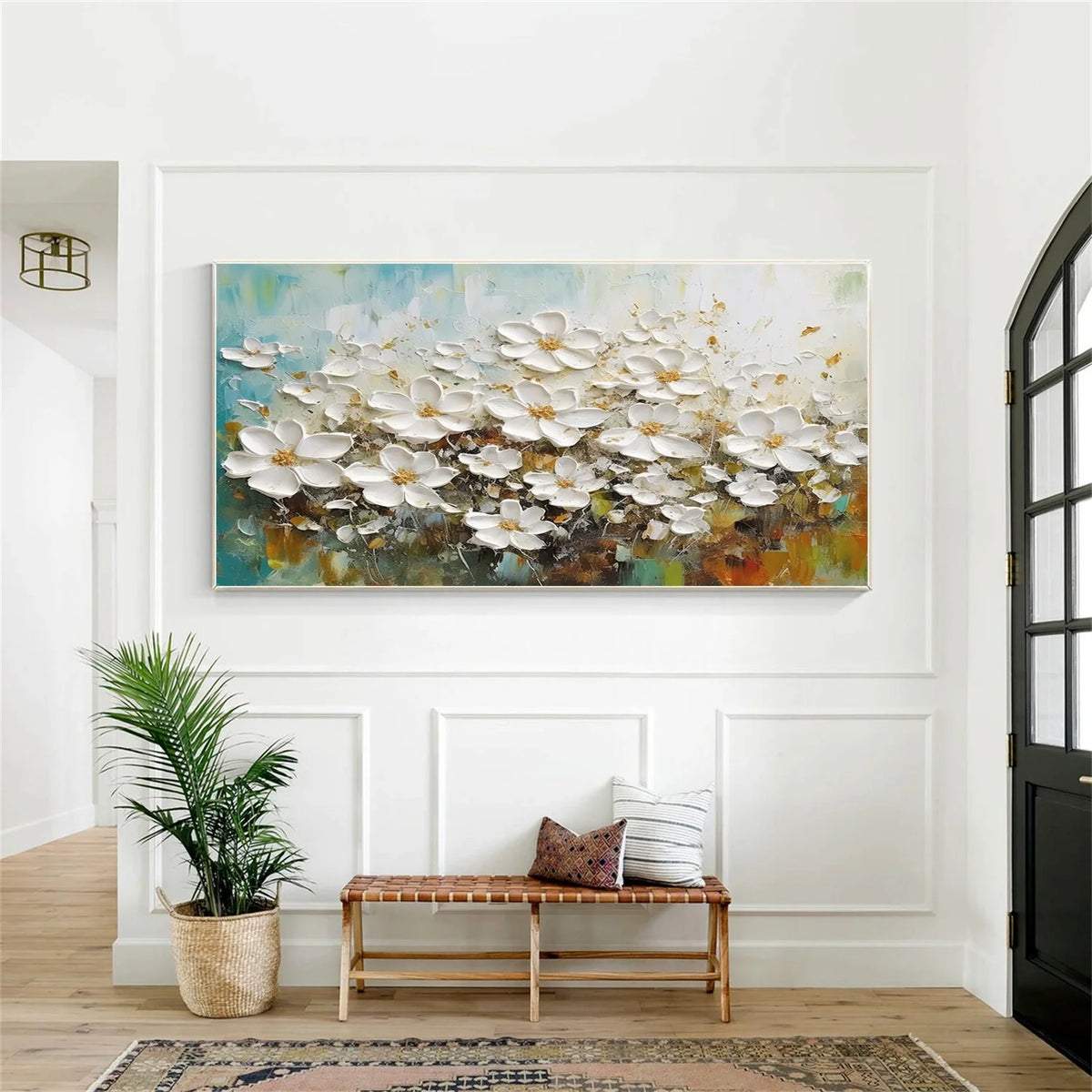 Flower And Tree Abstract Texture Canvas Art #FT 227