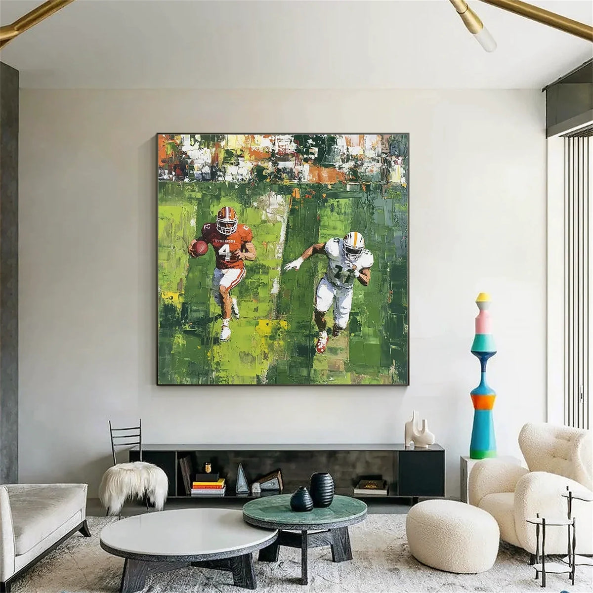 American Football Sports Art Textured Painting Canvas #SA005
