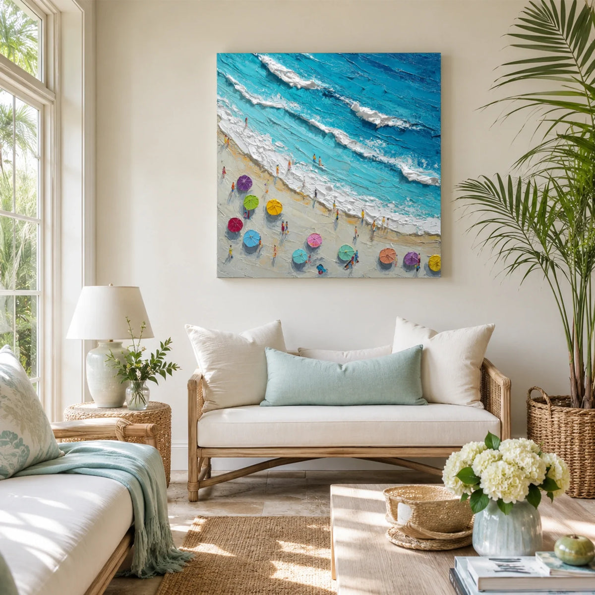 Ocean And Sky Abstract Texture Canvas Art #OS419