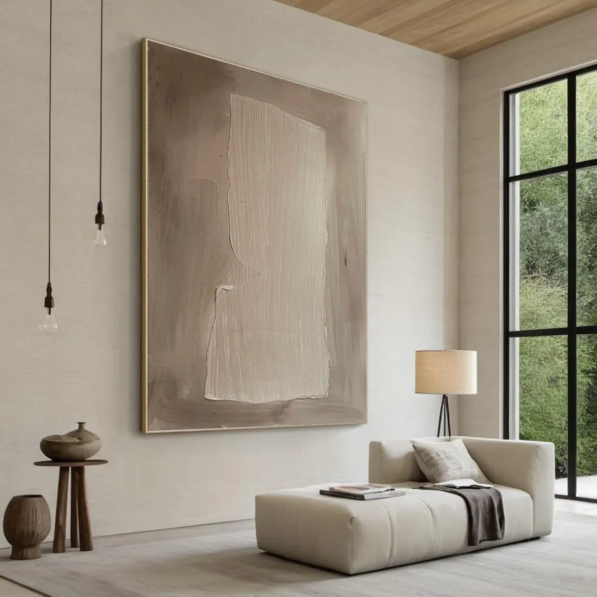 Beige & Brown Abstract Wall Art #BB181