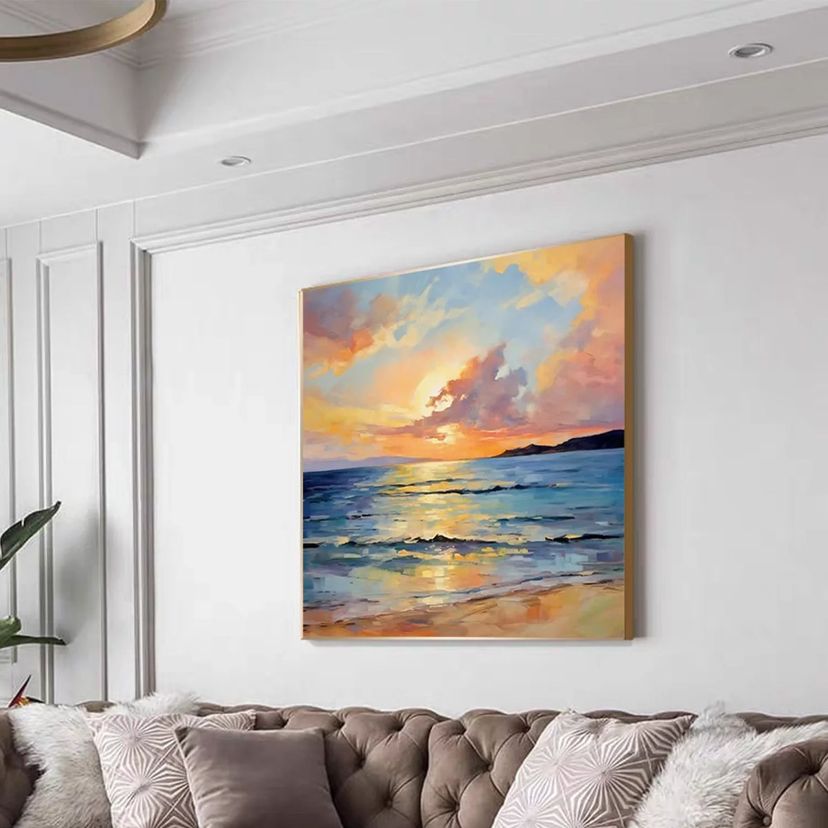 Ocean And Sky Abstract Canvas Art #OS 269