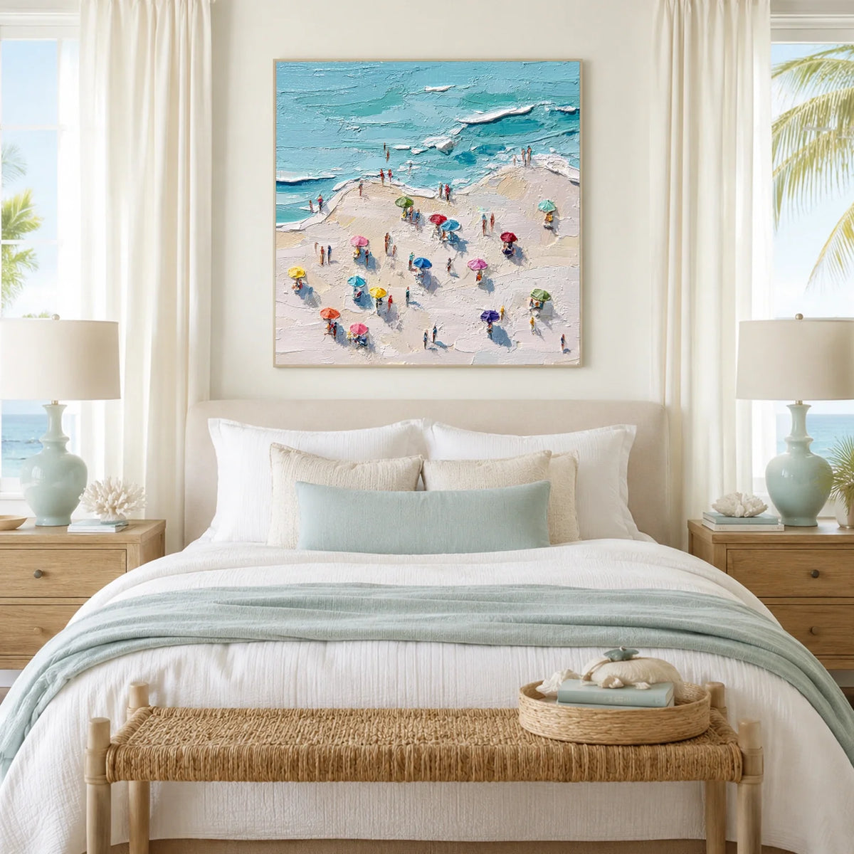 Ocean And Sky Abstract Texture Canvas Art #OS422