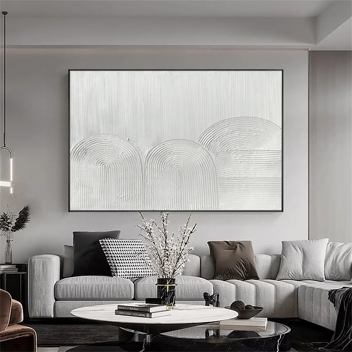 White Minimalist Textured Painting Canvas #MM280